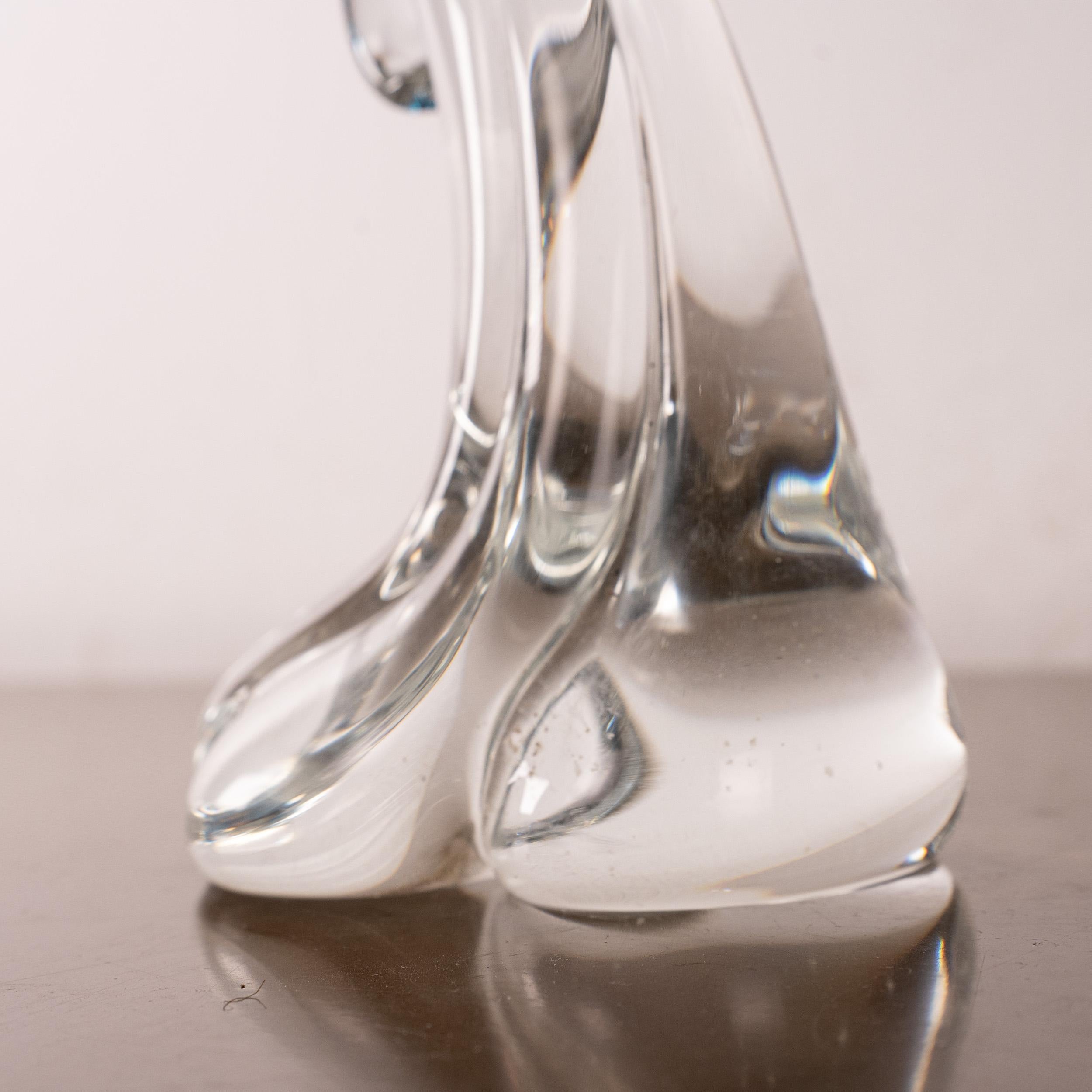 Shark Sculpture in Crystal Murano glass with shades of blue, Italy in stock For Sale 1