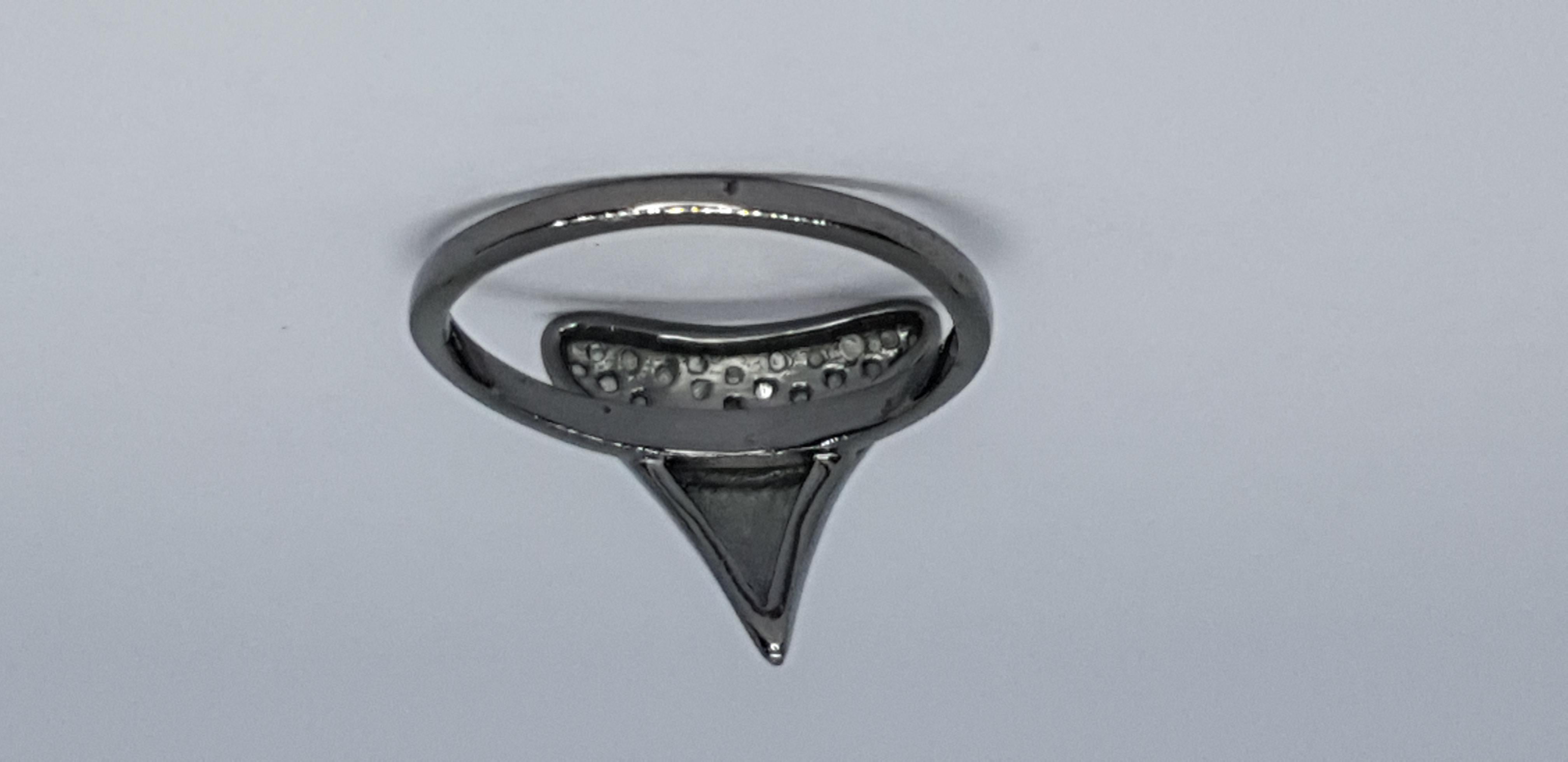Shark Tooth Ring Pave Diamond Birthday Gift Ring 925 Silver Diamond Present Ring For Sale 4