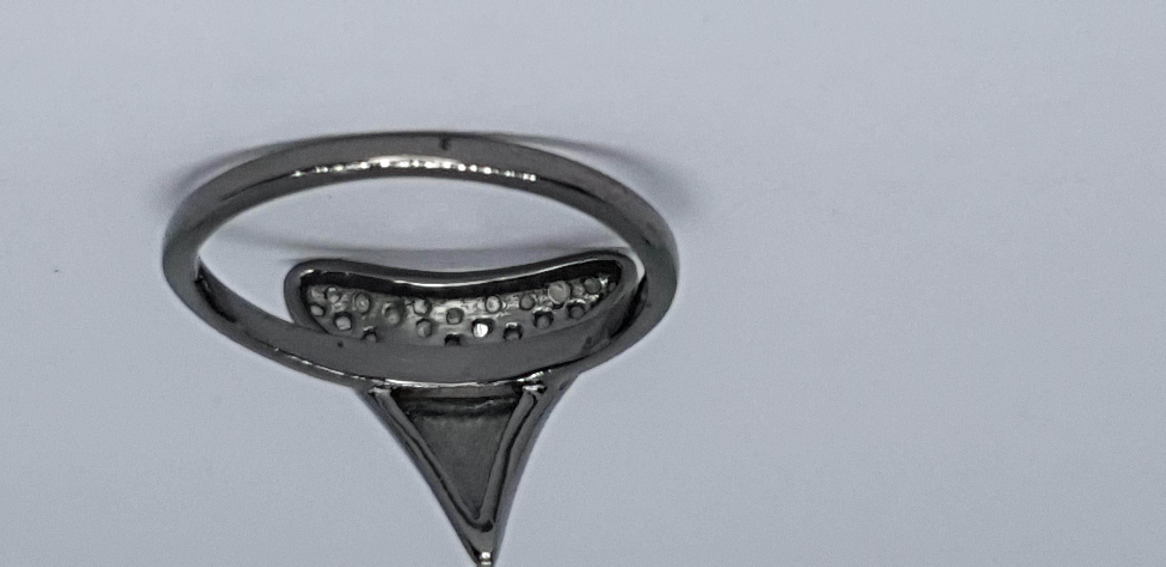 Shark Tooth Ring Pave Diamond Birthday Gift Ring 925 Silver Diamond Present Ring For Sale 5