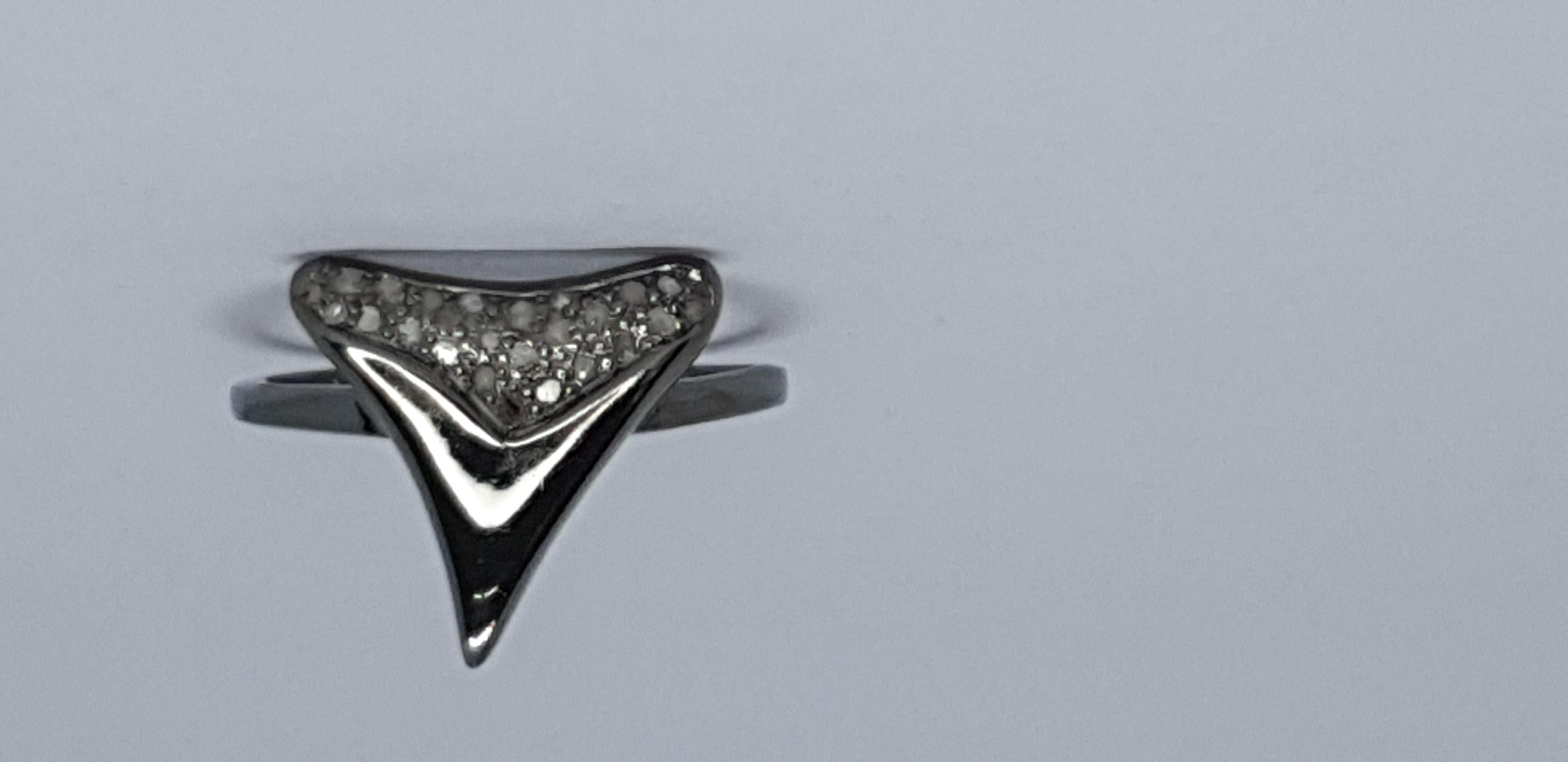 Shark Tooth Ring Pave Diamond Birthday Gift Ring 925 Silver Diamond Present Ring For Sale 6