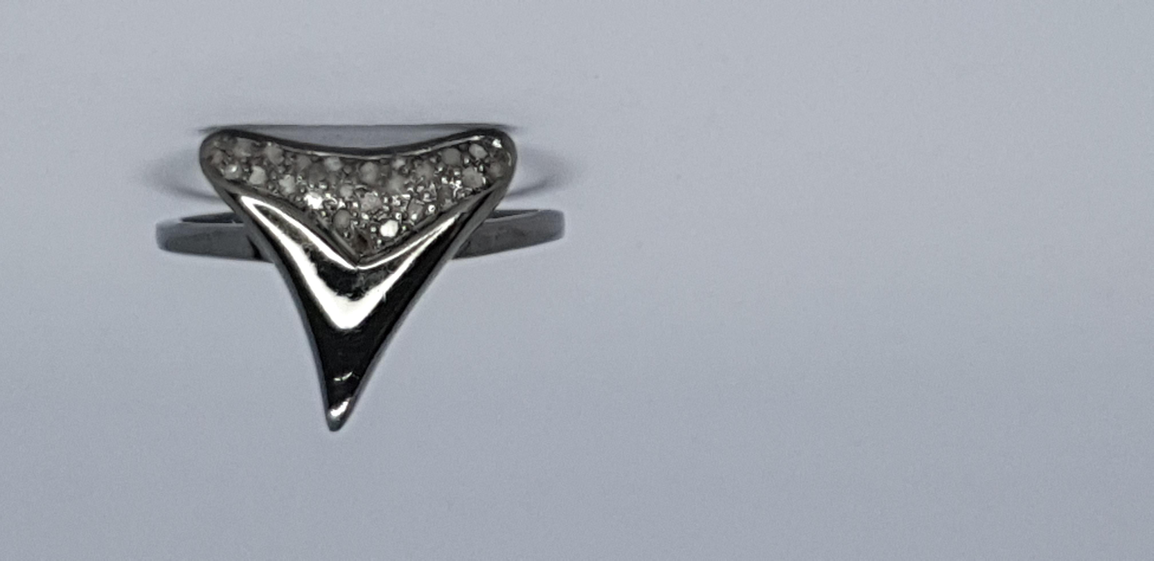 Shark Tooth Ring Pave Diamond Birthday Gift Ring 925 Silver Diamond Present Ring For Sale 7
