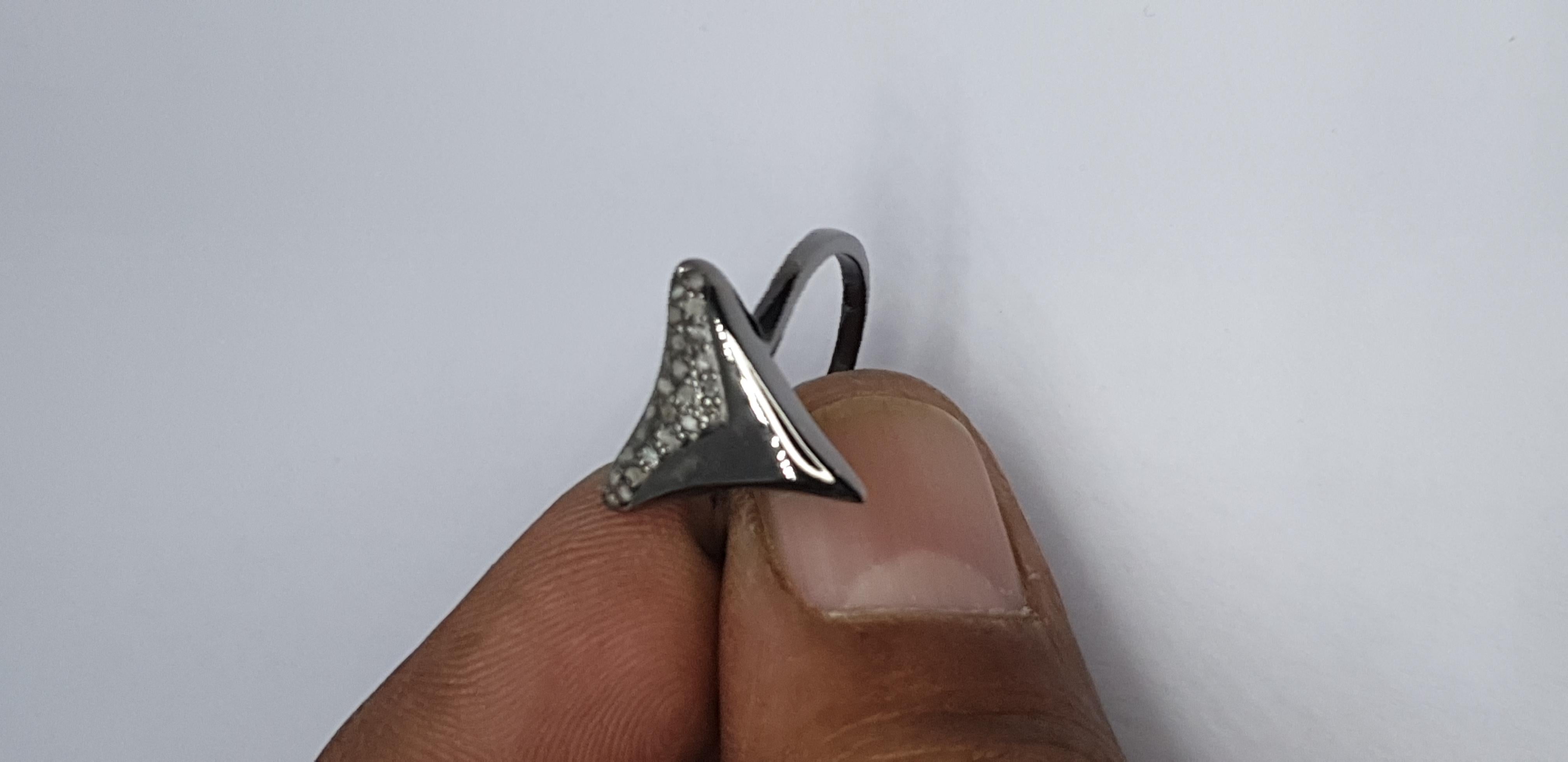 Shark Tooth Ring Pave Diamond Birthday Gift Ring 925 Silver Diamond Present Ring For Sale 11