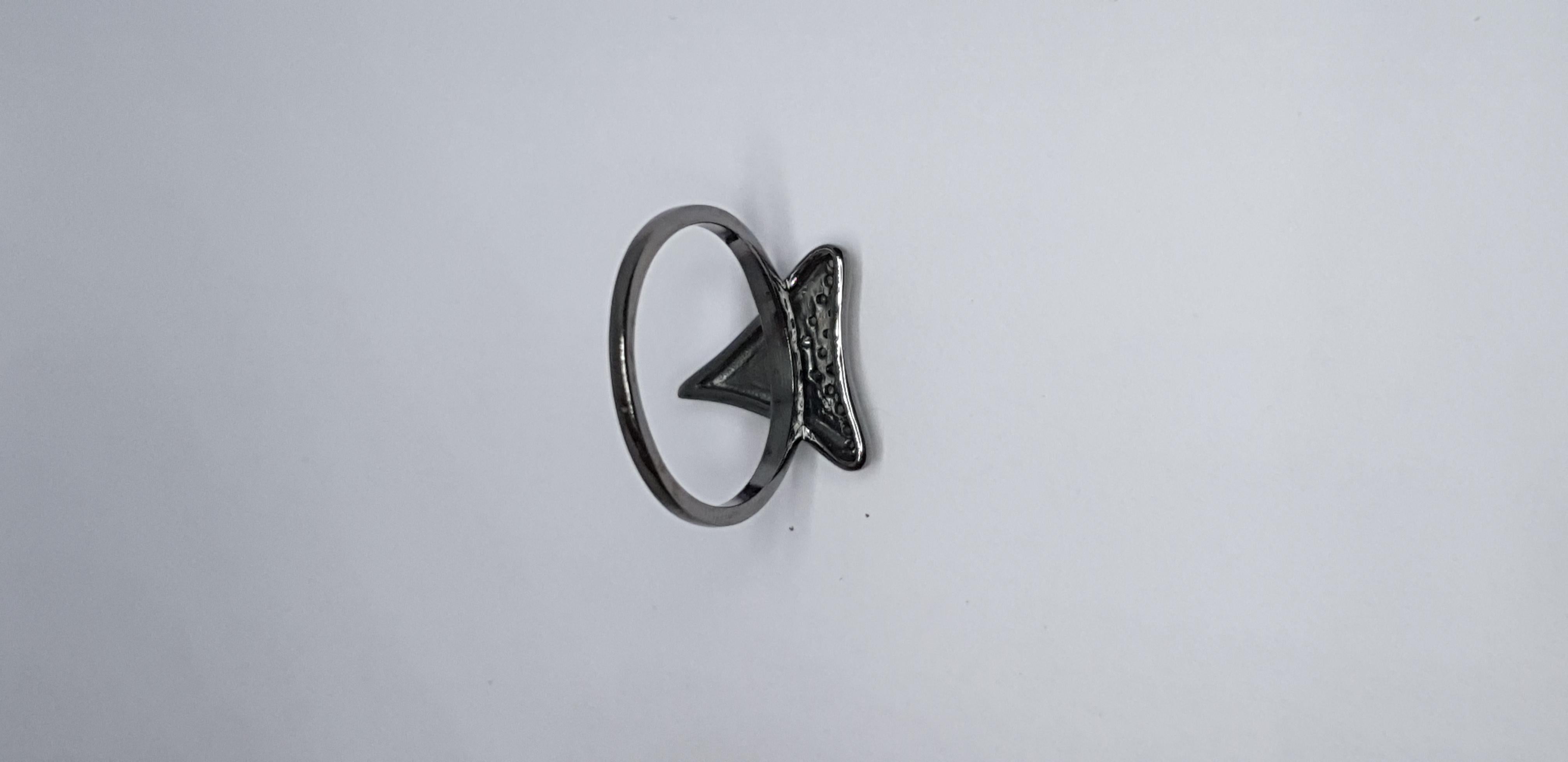 Shark Tooth Ring Pave Diamond Birthday Gift Ring 925 Silver Diamond Present Ring For Sale 12
