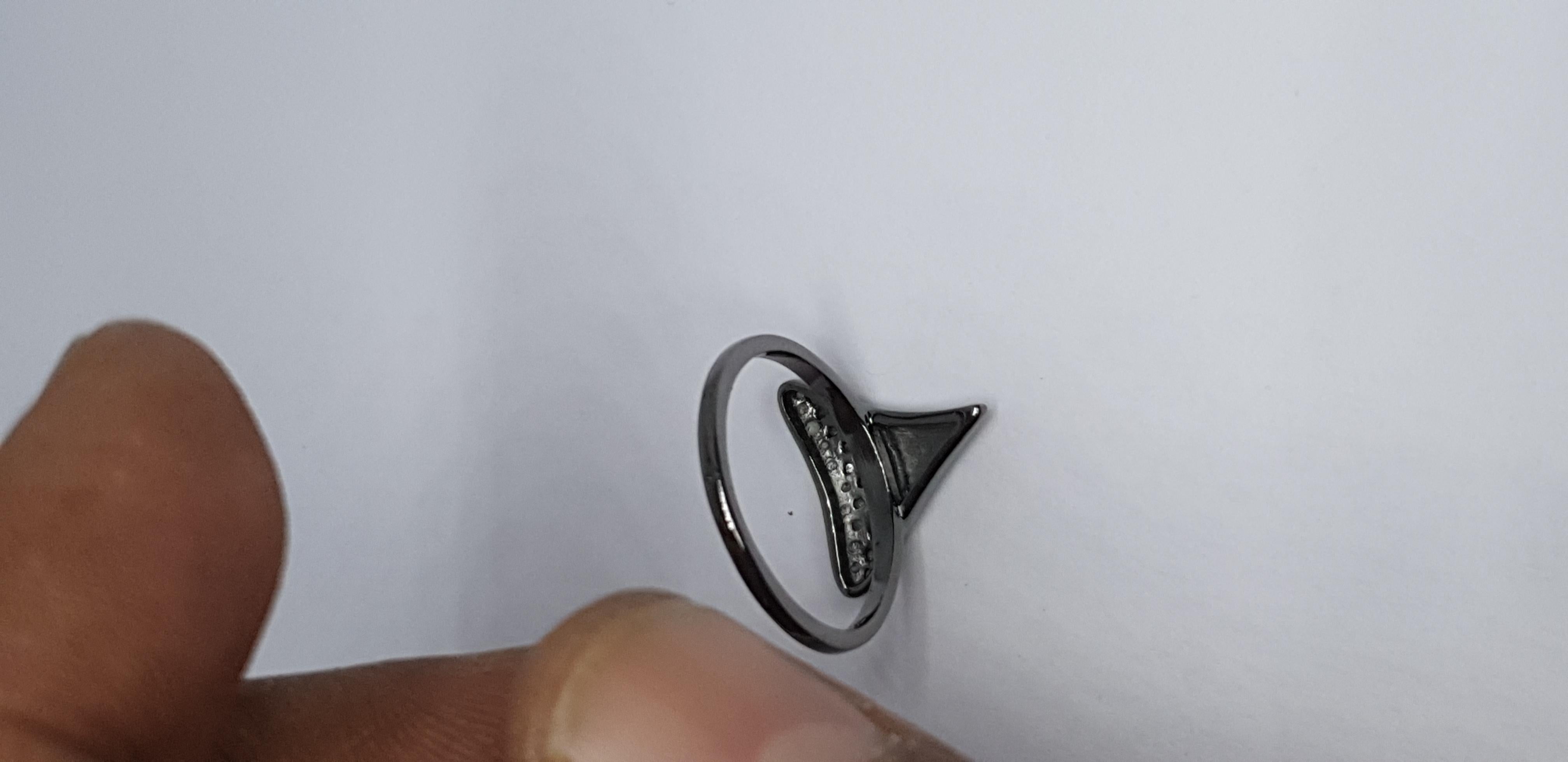 Shark Tooth Ring Pave Diamond Birthday Gift Ring 925 Silver Diamond Present Ring For Sale 13