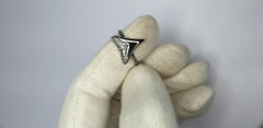 Shark Tooth Ring Pave Diamond Birthday Gift Ring 925 Silver Diamond Present Ring