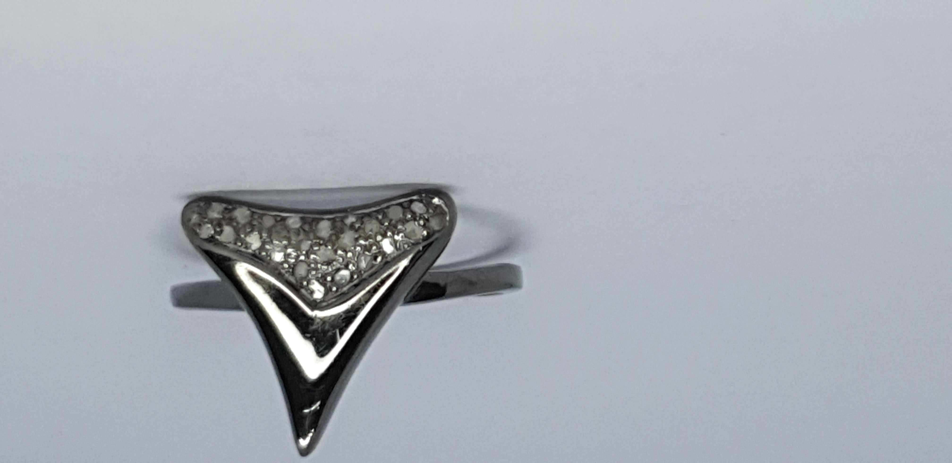 Shark Tooth Ring Pave Diamond Birthday Gift Ring 925 Silver Diamond Present Ring For Sale 3