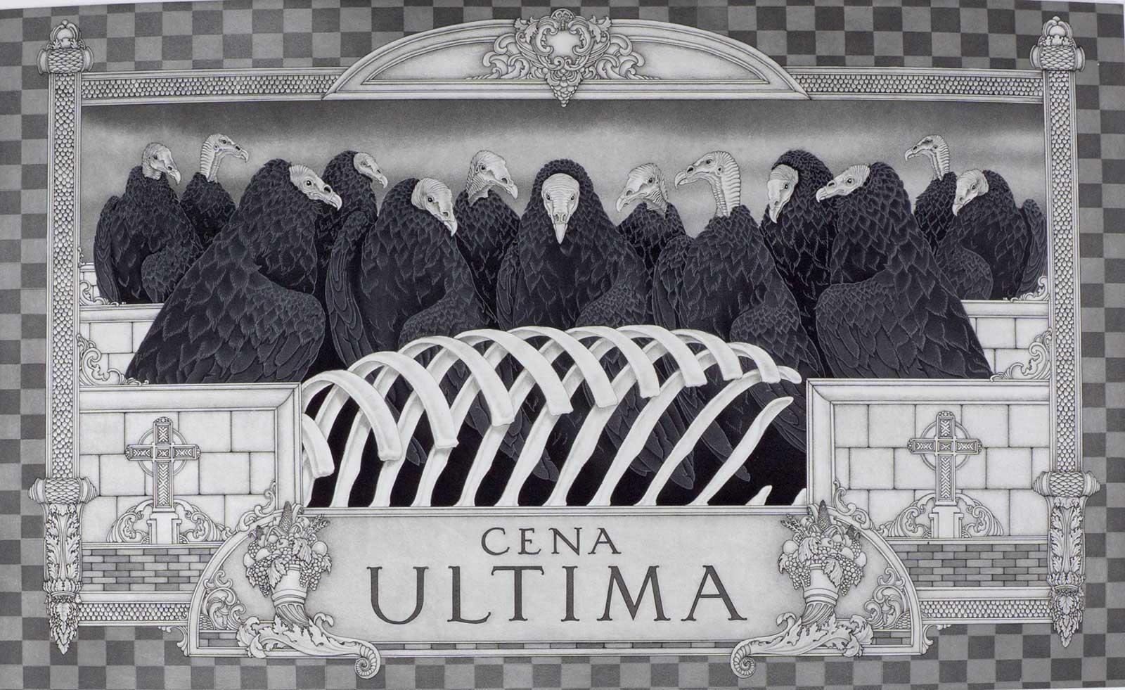 Cena Ultima (Guinea Vultures steht für Prediger in dieser Version von Last Supper)