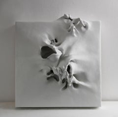 Be-formed 4 by Sharon Brill - wall sculpture, porcelain, white