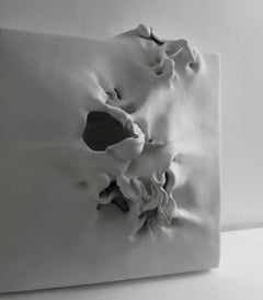 Be-formed 4 by Sharon Brill - Wall sculpture, porcelain, white, aesthetic