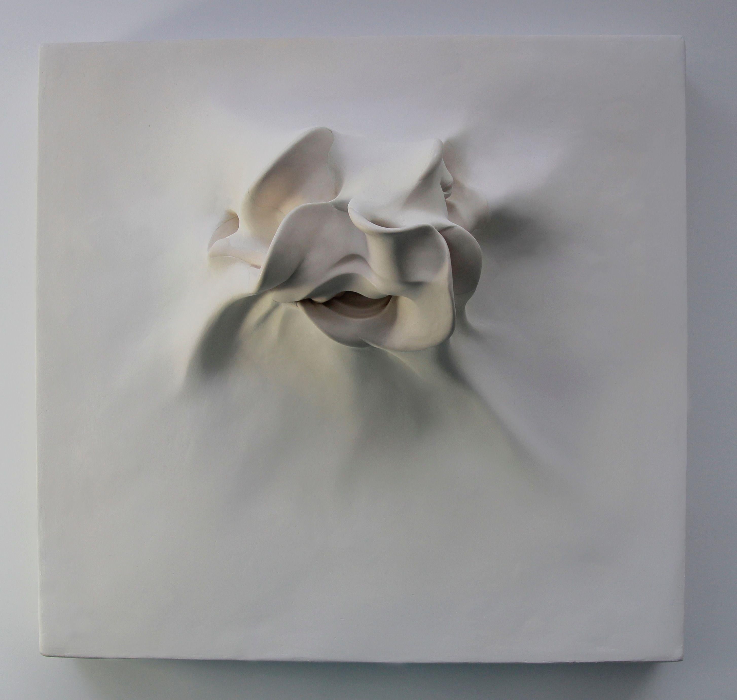Emergence 2 by Sharon Brill - Wall sculpture, mixed media, ceramic, square