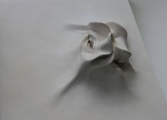 Emergence 2 by Sharon Brill - Wall sculpture, mixed media, white ceramic, square