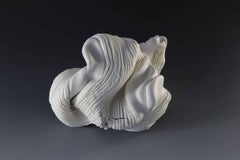 Peeled by Sharon Brill - Porcelain sculpture, white colour, ceramic, movement