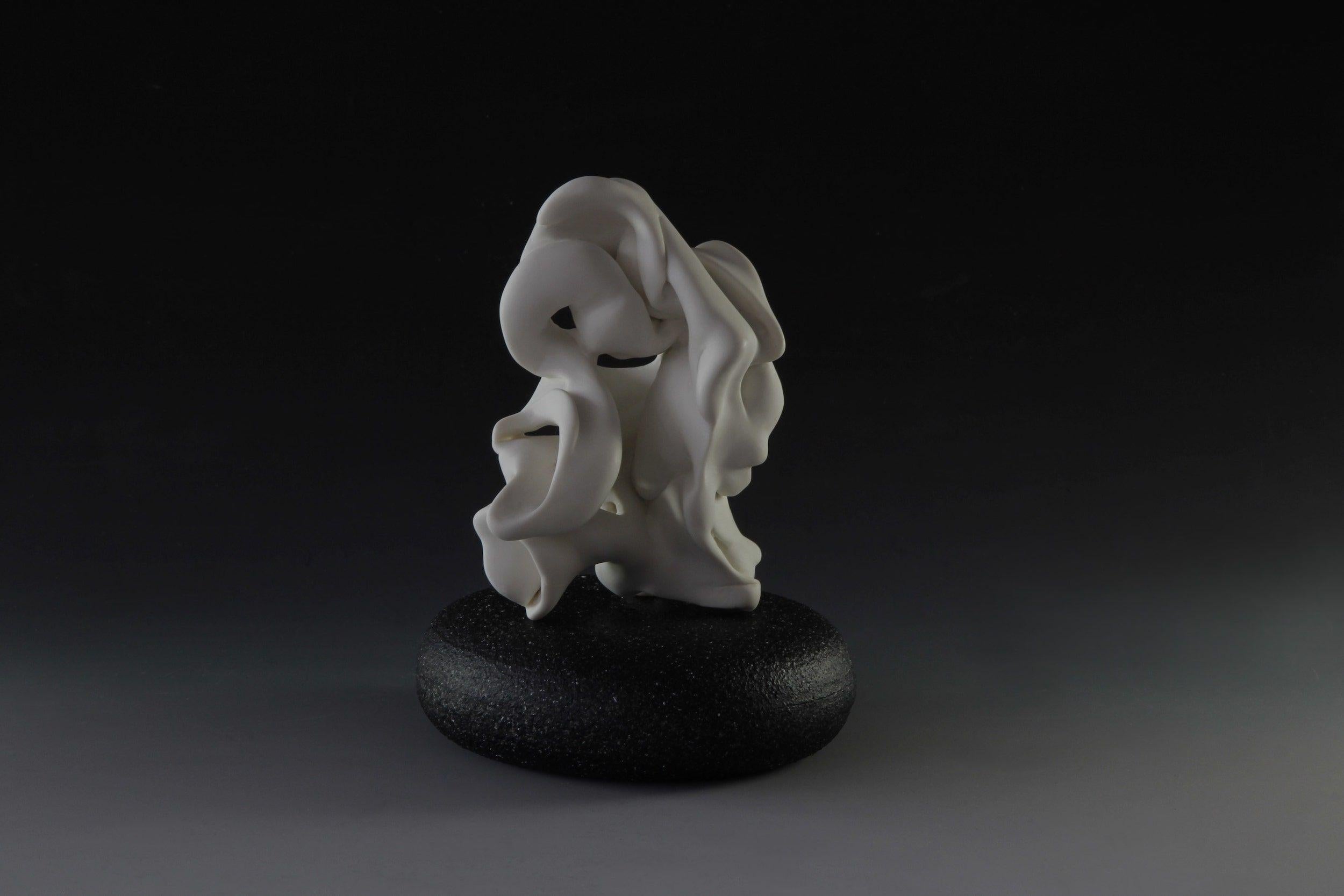 Twist 6 by Sharon Brill - Porcelain sculpture, white ceramic