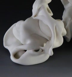 Hollows 3 by Sharon Brill - Abstract porcelain sculpture, organic forms, white