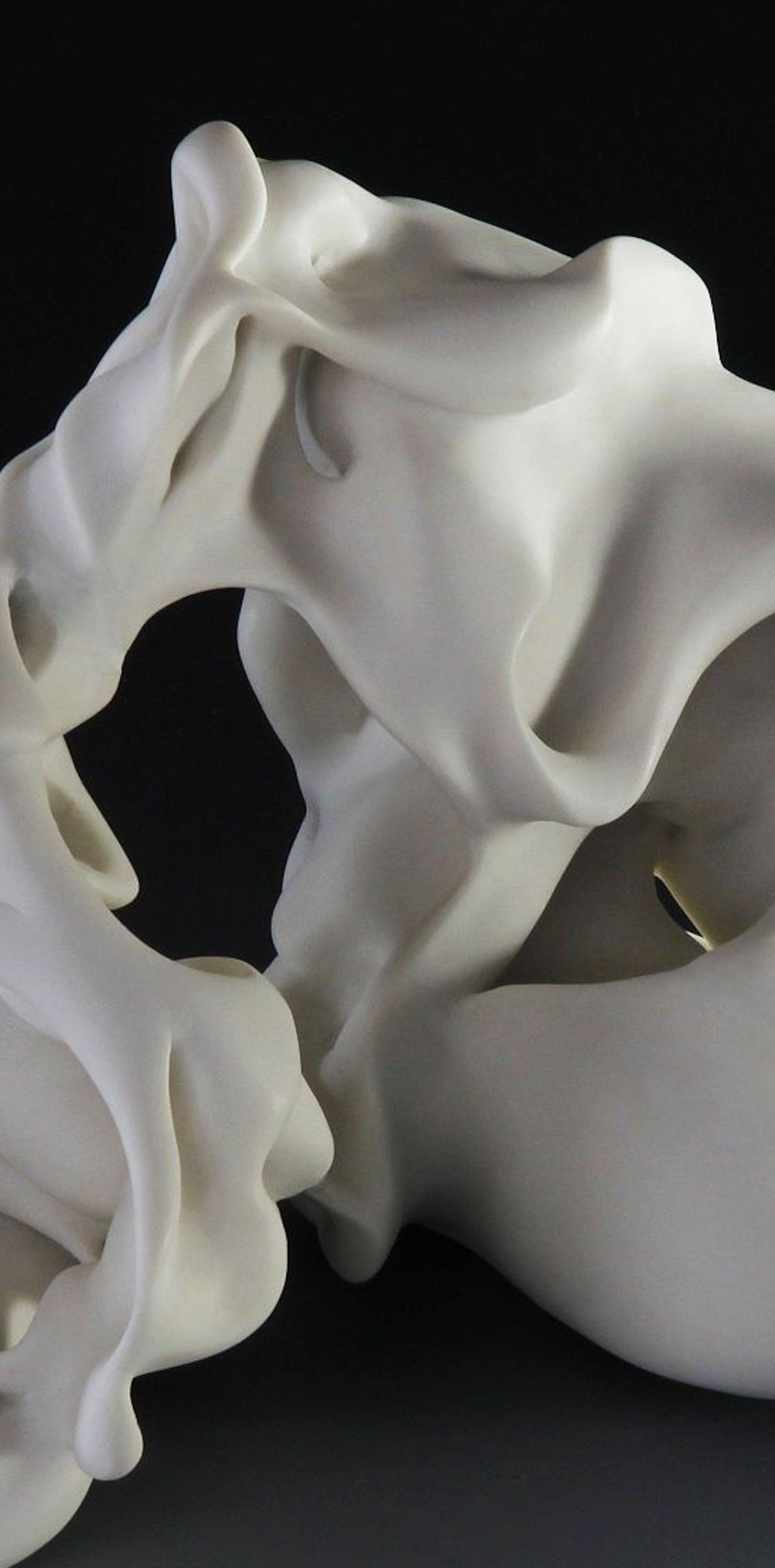 Hollows 3 by Sharon Brill - Abstract porcelain sculpture, organic forms, white For Sale 3