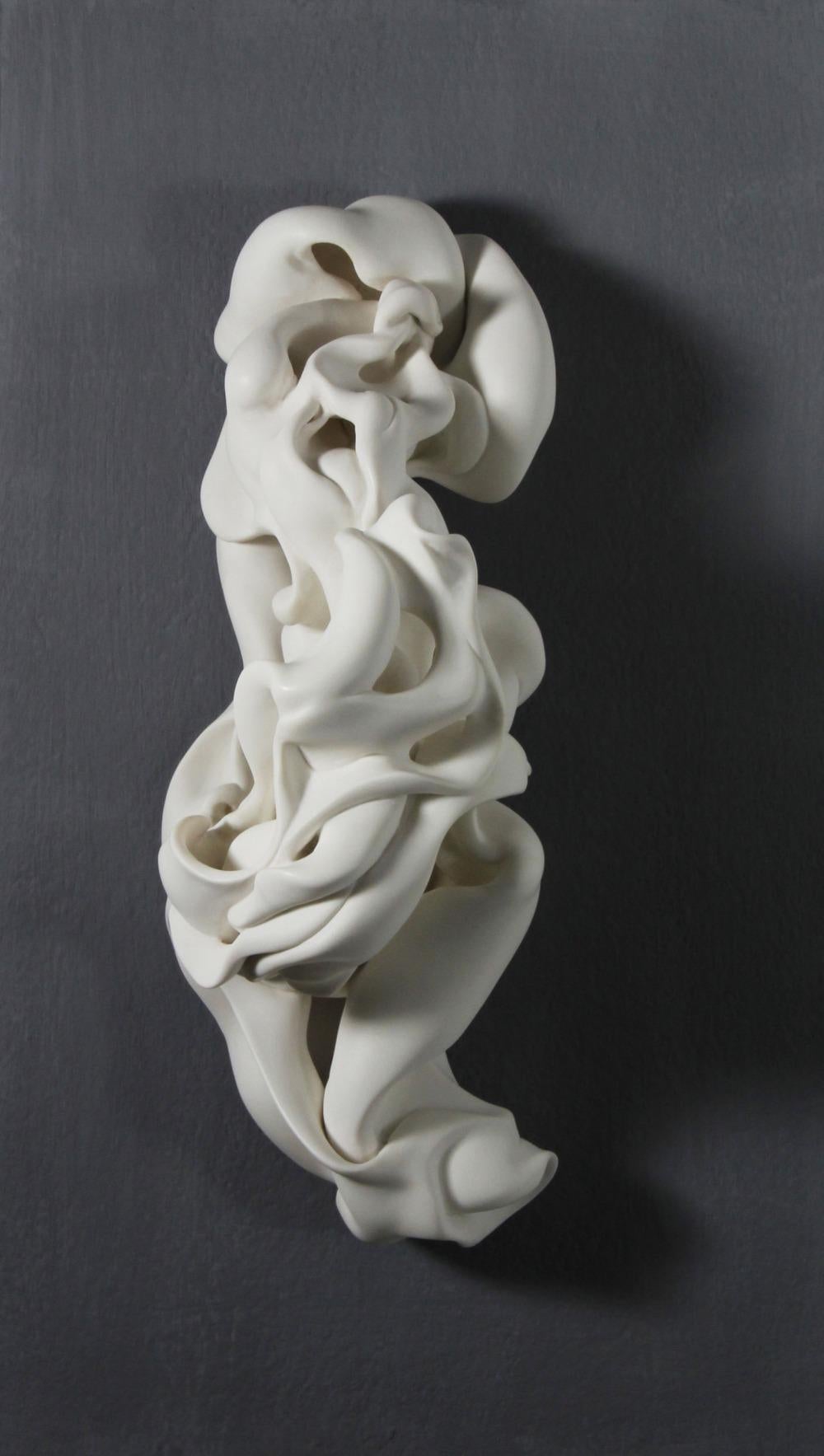Motion is a unique sculpture by contemporary artist Sharon Brill. This is a wheel thrown altered and sandblasted porcelain sculpture, dimensions are 36 × 15 × 13 cm (14.2 × 5.9 × 5.1 in).
This sculpture is a unique piece signed by the artist and