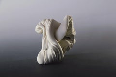 Shell by Sharon Brill - Abstract sculpture, white, geometric, motion