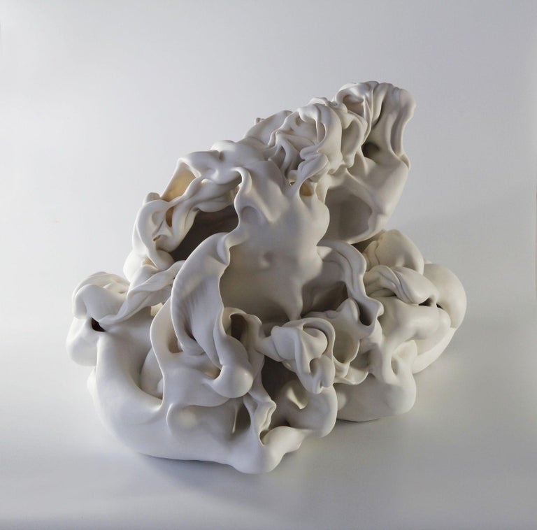 Sharon Brill Untitled 4 by Sharon Brill Abstract porcelain sculpture, organic forms, white
