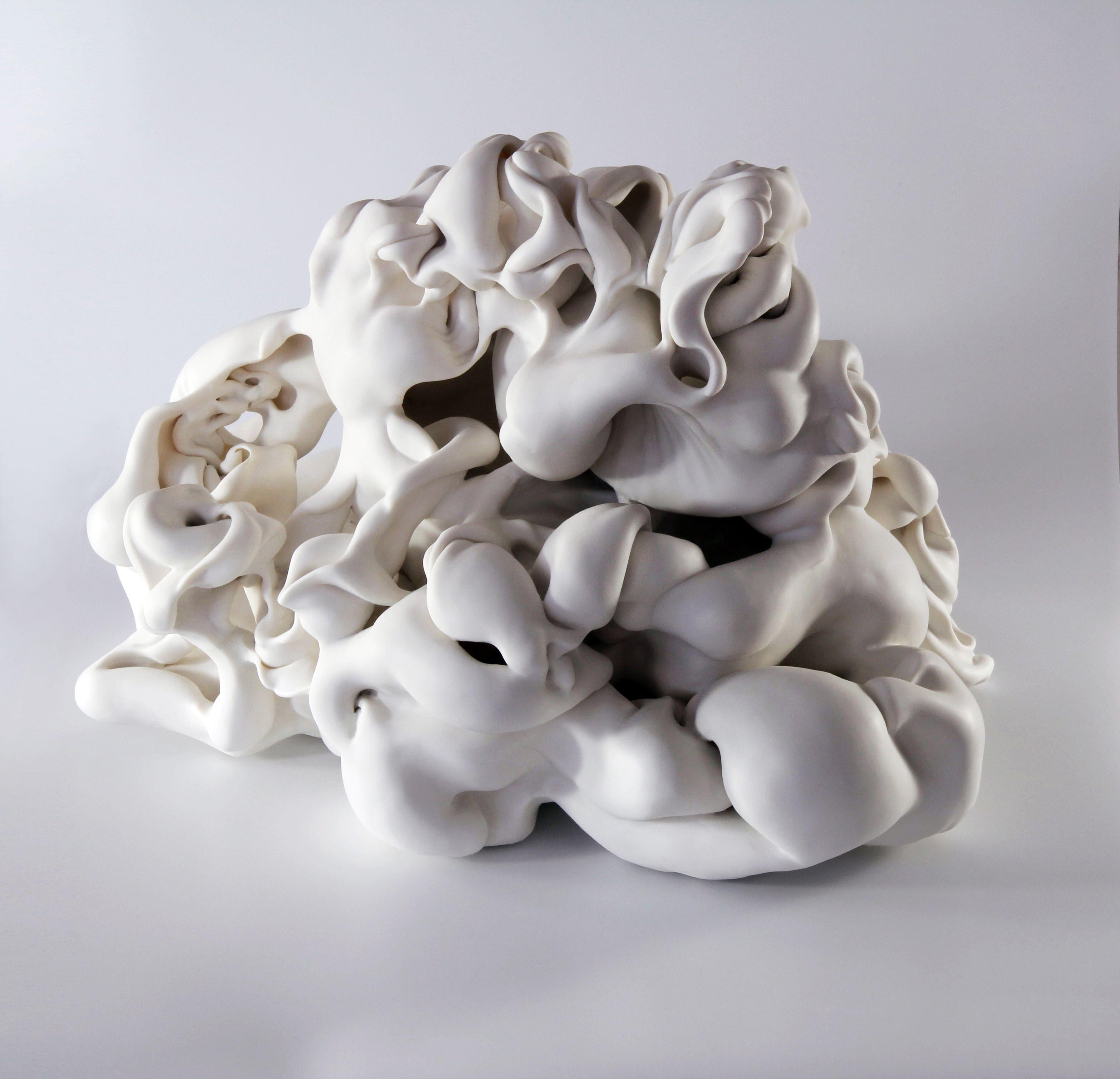 Sharon Brill Hollows 3 by Sharon Brill Abstract porcelain sculpture, organic forms, white