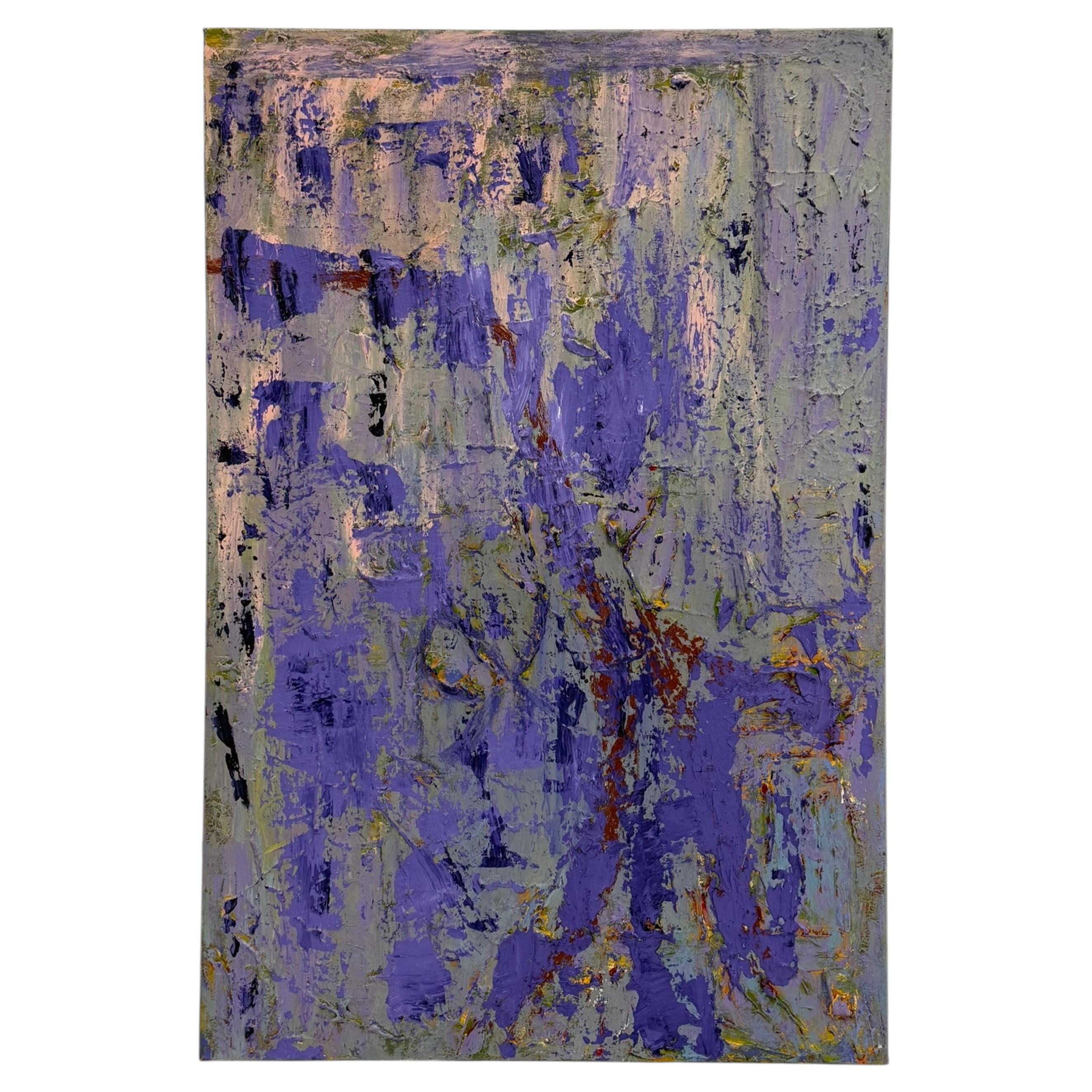 Sharon Cannon "Lavender" Abstract Oil Painting Textural Modern Art For Sale