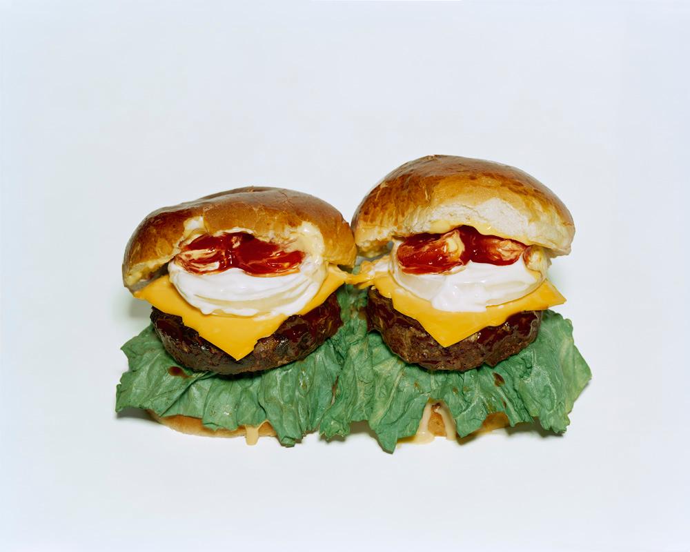 Sharon Core Color Photograph - Two Cheeseburgers With Everything