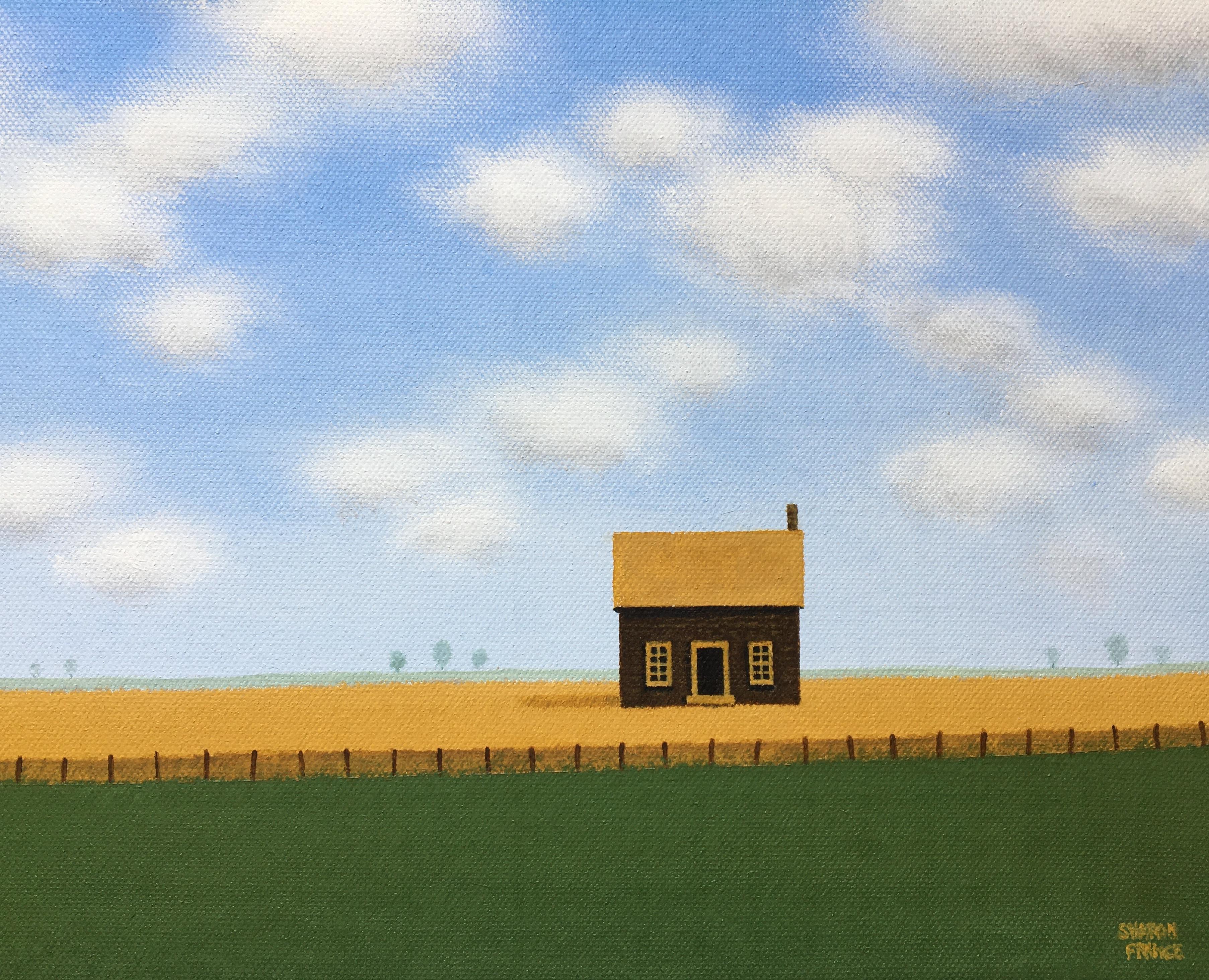 Une courtepointe petite ferme, peinture originale - Contemporain Painting par Sharon  France