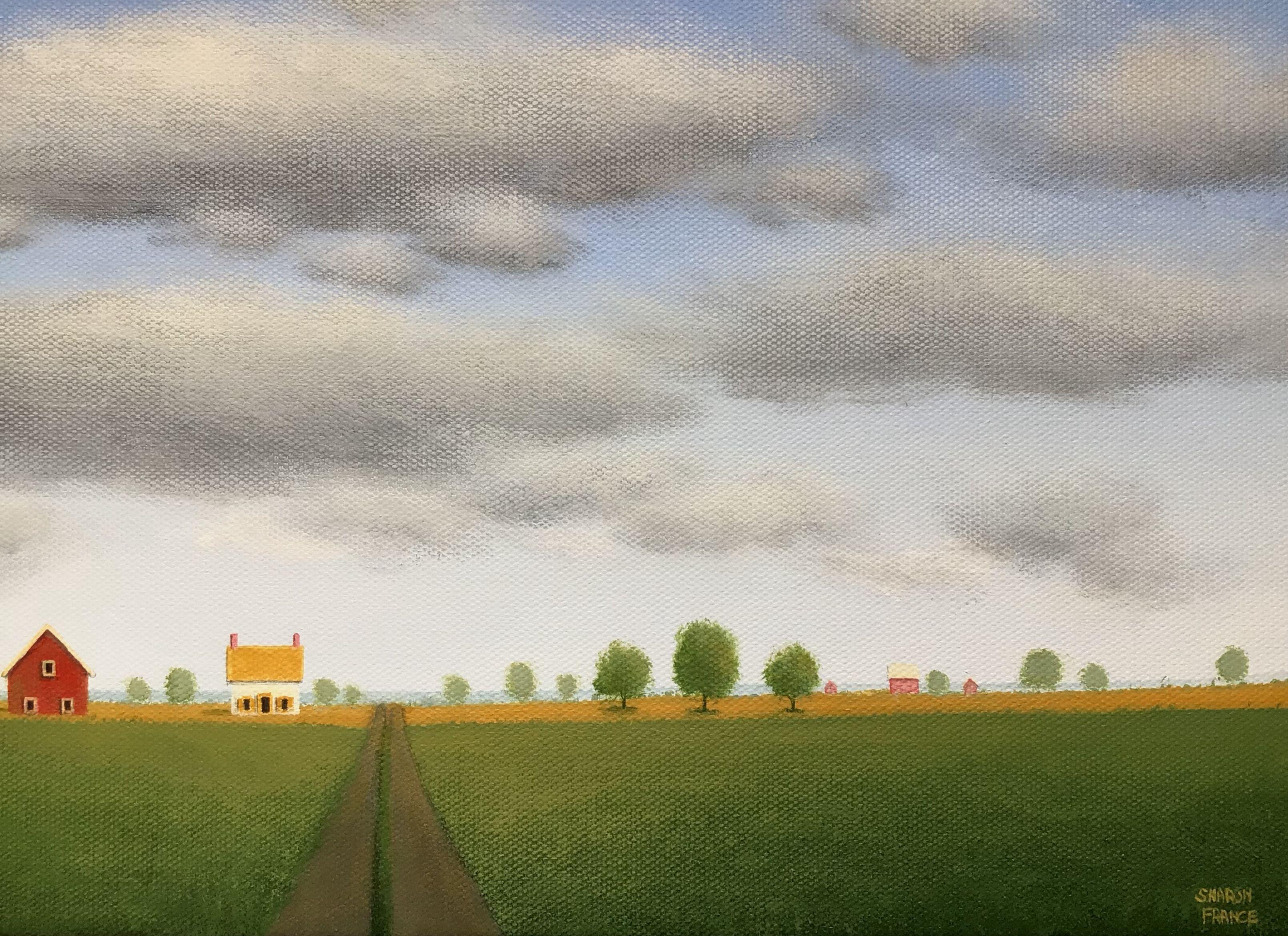 Down a Country Road, Gemälde, Acryl auf Leinwand (Realismus), Painting, von Sharon  France