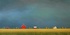 Farm Under an Overcast Sky, Original Painting
