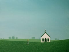 Headed to the Old Country Church, Painting, Acrylic on Canvas