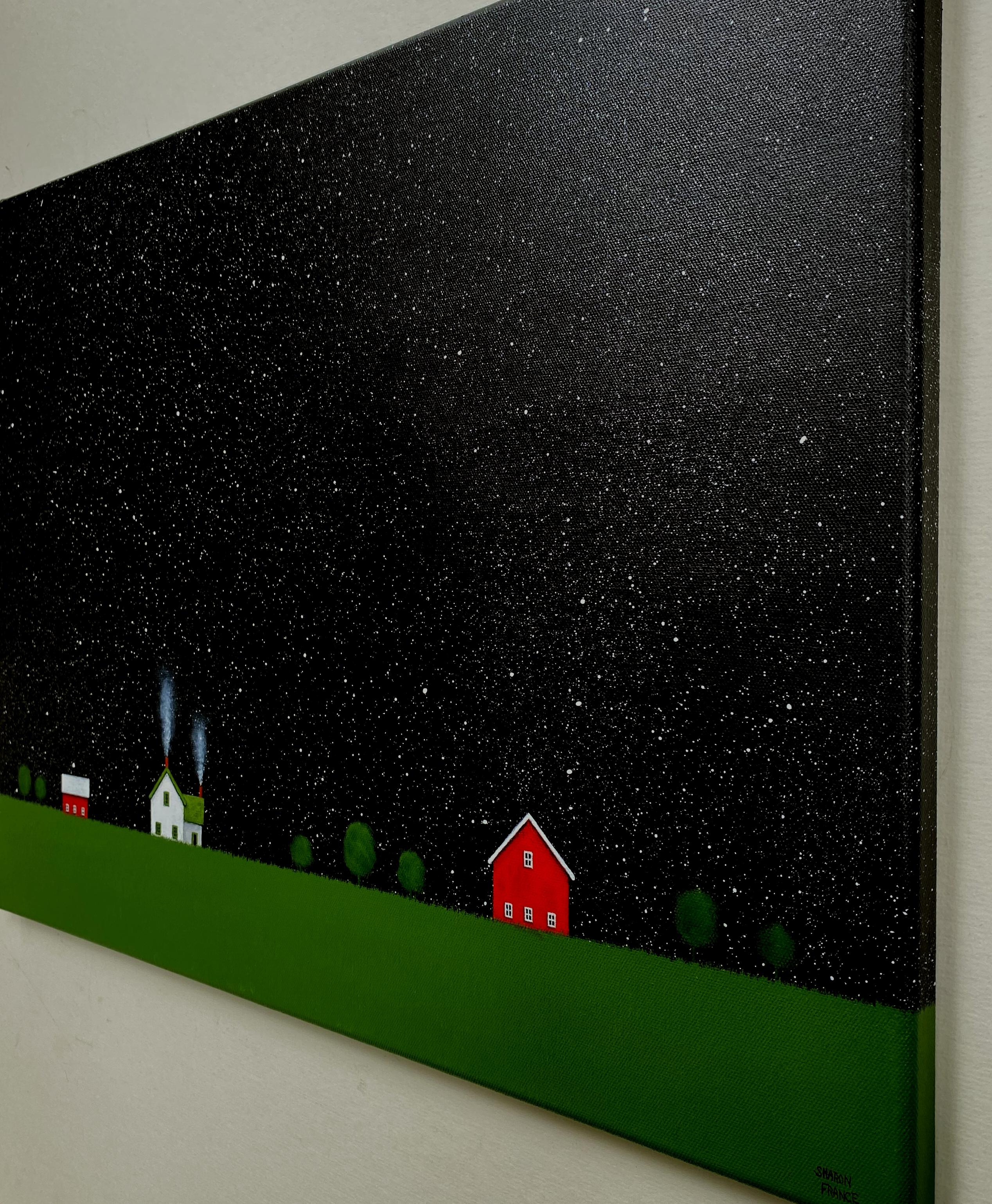 Under a Starry Night Sky, Originalgemälde – Painting von Sharon  France