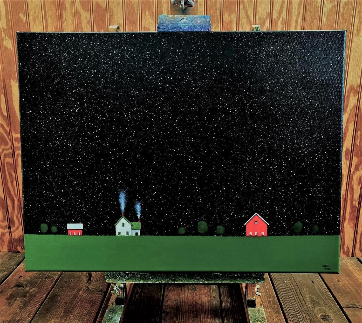 Under a Starry Night Sky, Originalgemälde (Zeitgenössisch), Painting, von Sharon  France