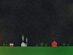 Bajo un cielo nocturno estrellado, Pintura original