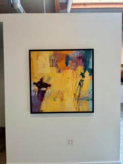 « Excavation » : acrylique sur panneau de bois, encadrée, années 2010, neuve, 36 x 36