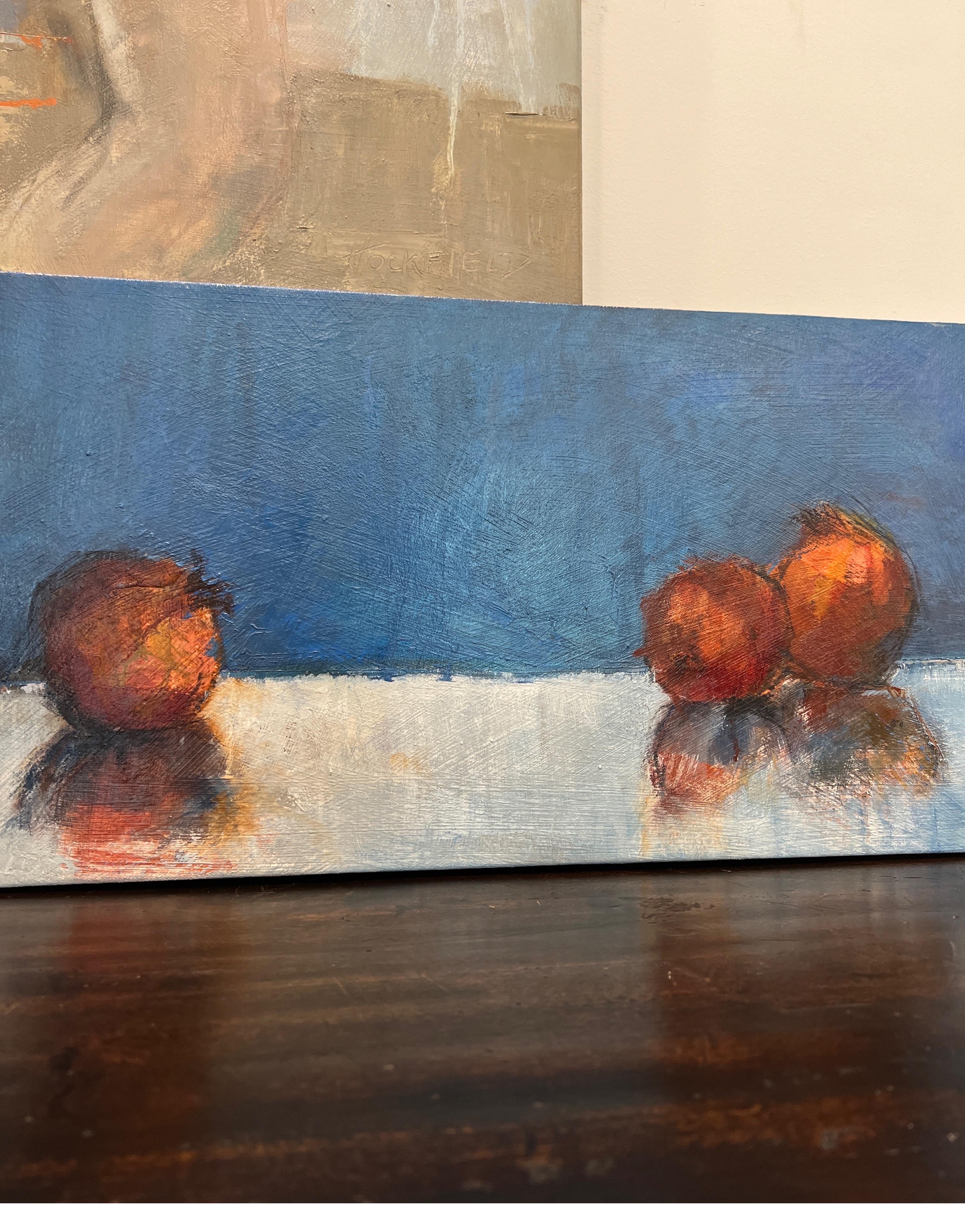 3 Poms by Sharon Hockfield, Contemporary Still Life Painting Oil on Canvas 6