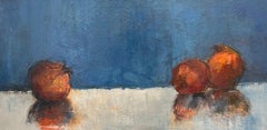 3 Poms by Sharon Hockfield, Contemporary Still Life Painting Oil on Canvas