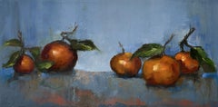 5 Mandarinas de Sharon Hockfield, Óleo sobre lienzo Fruta horizontal contemporánea