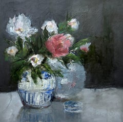 Collections II par Sharon Hockfield, Huile sur toile Floral abstrait contemporain