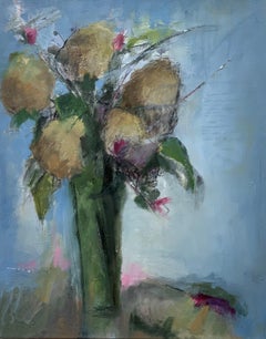 Dalya's Flowers by Sharon Hockfield, Contemporary Floral Painting Oil on Canvas