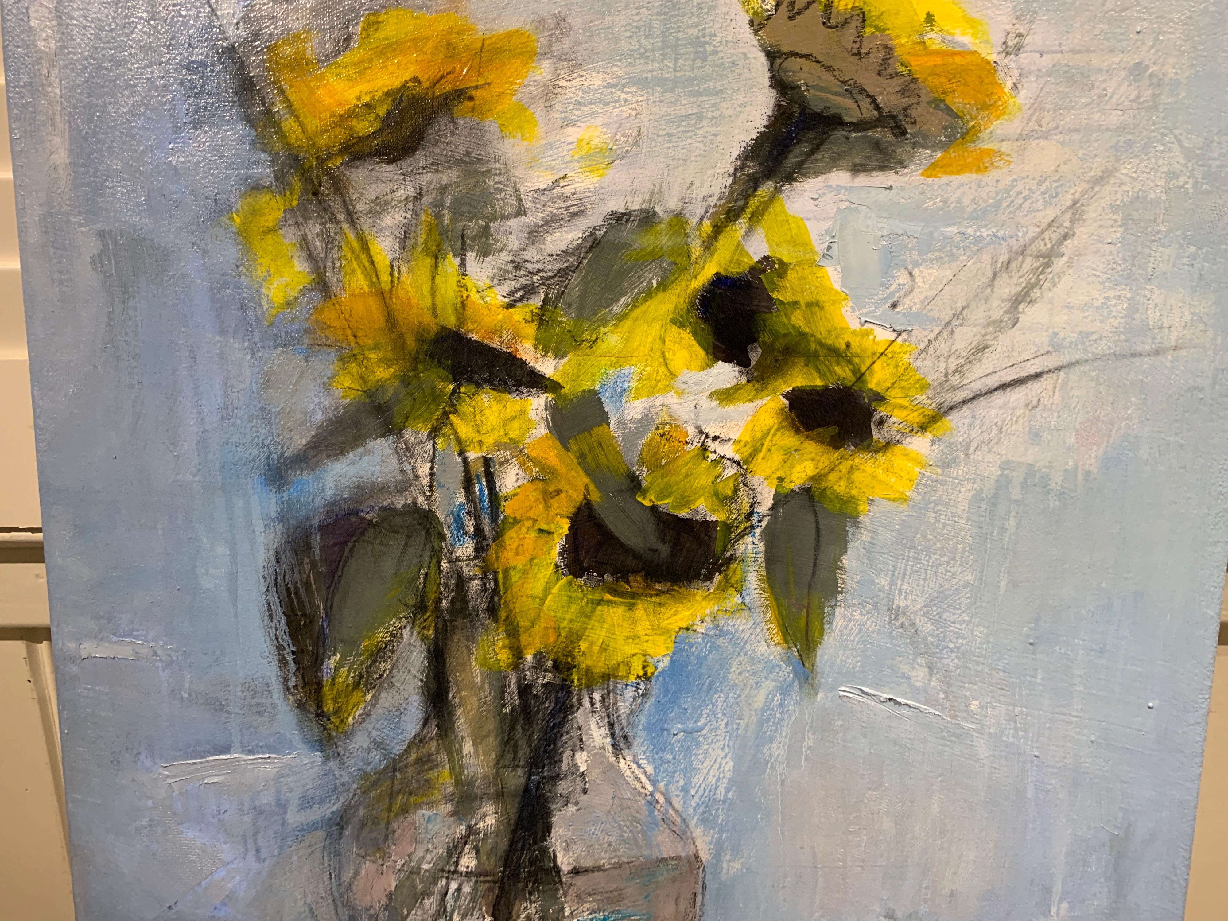 Farmers Market Sunflowers by Sharon Hockfield, Contemporary Floral Still Life 5