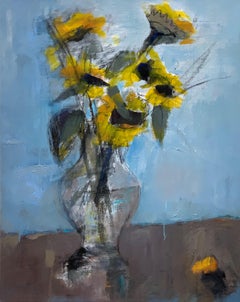 Farmers Market Sunflowers by Sharon Hockfield, Contemporary Floral Still Life