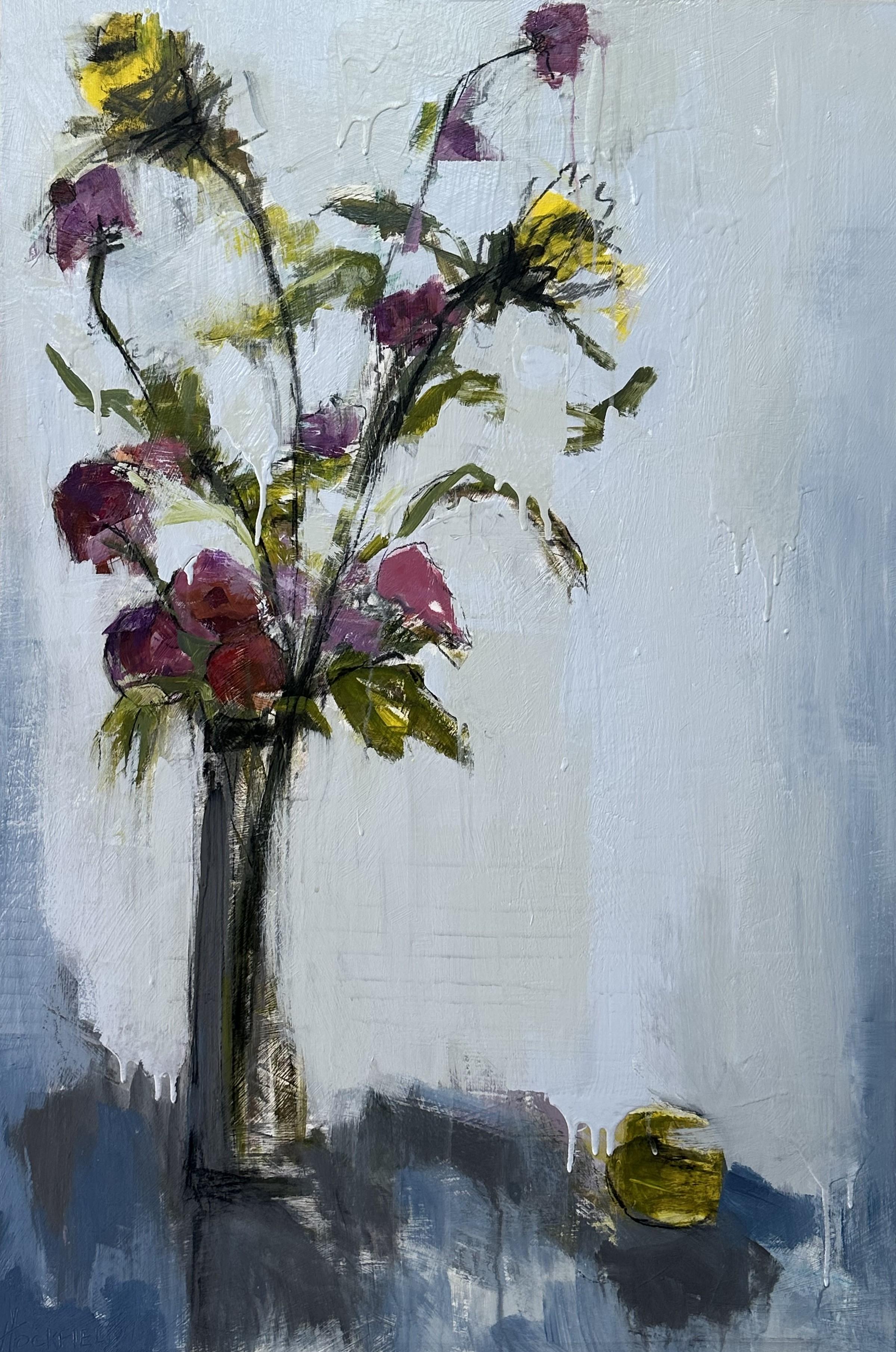 Bouquet de Marcy par Sharon Hockfield, huile sur toile Contemporary Floral