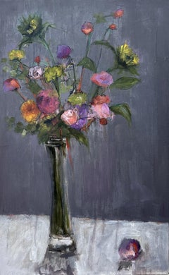 Fiori di Sudbury di Sharon Hockfield, Olio su tela Floreale contemporaneo