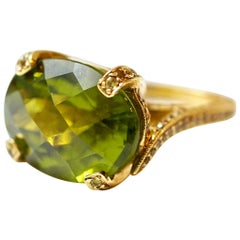 Sharon Khazzam 12.20 Carat Peridot and Yellow Sapphire Ring