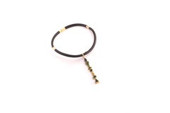 Sharon Khazzam 18 Karat Yellow Gold and Ebony Choker with Green Baby Lavette