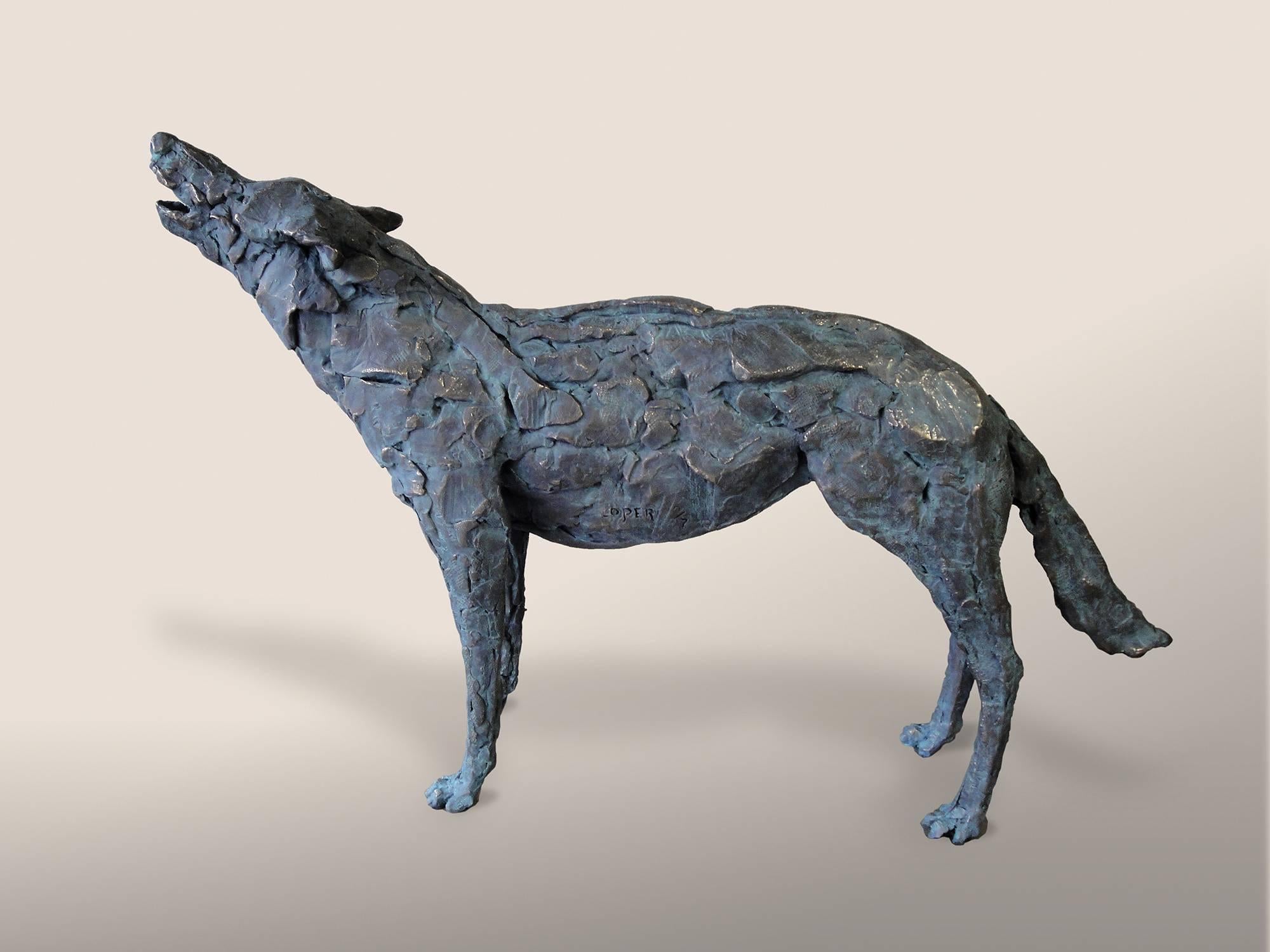 Sharon Loper Figurative Sculpture - Howling Wolf 7/7