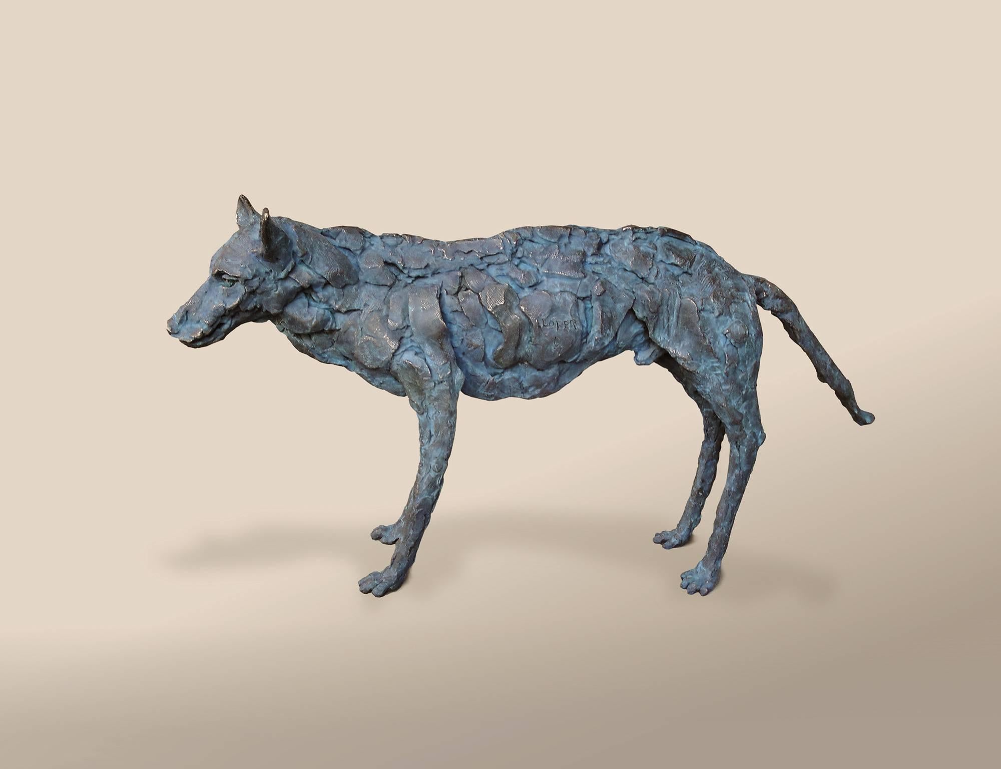 Sharon Loper Figurative Sculpture - Male Wolf