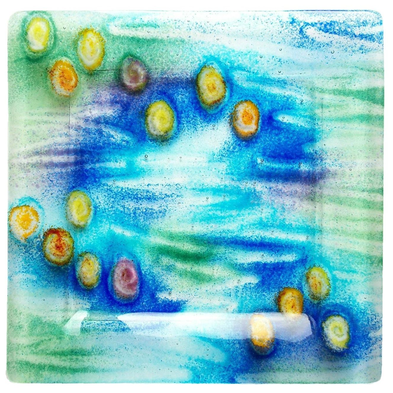 SHARON MCNAMARA - 'Tribute to Monet' - Studio Glass Tray - Canada - Circa 2000