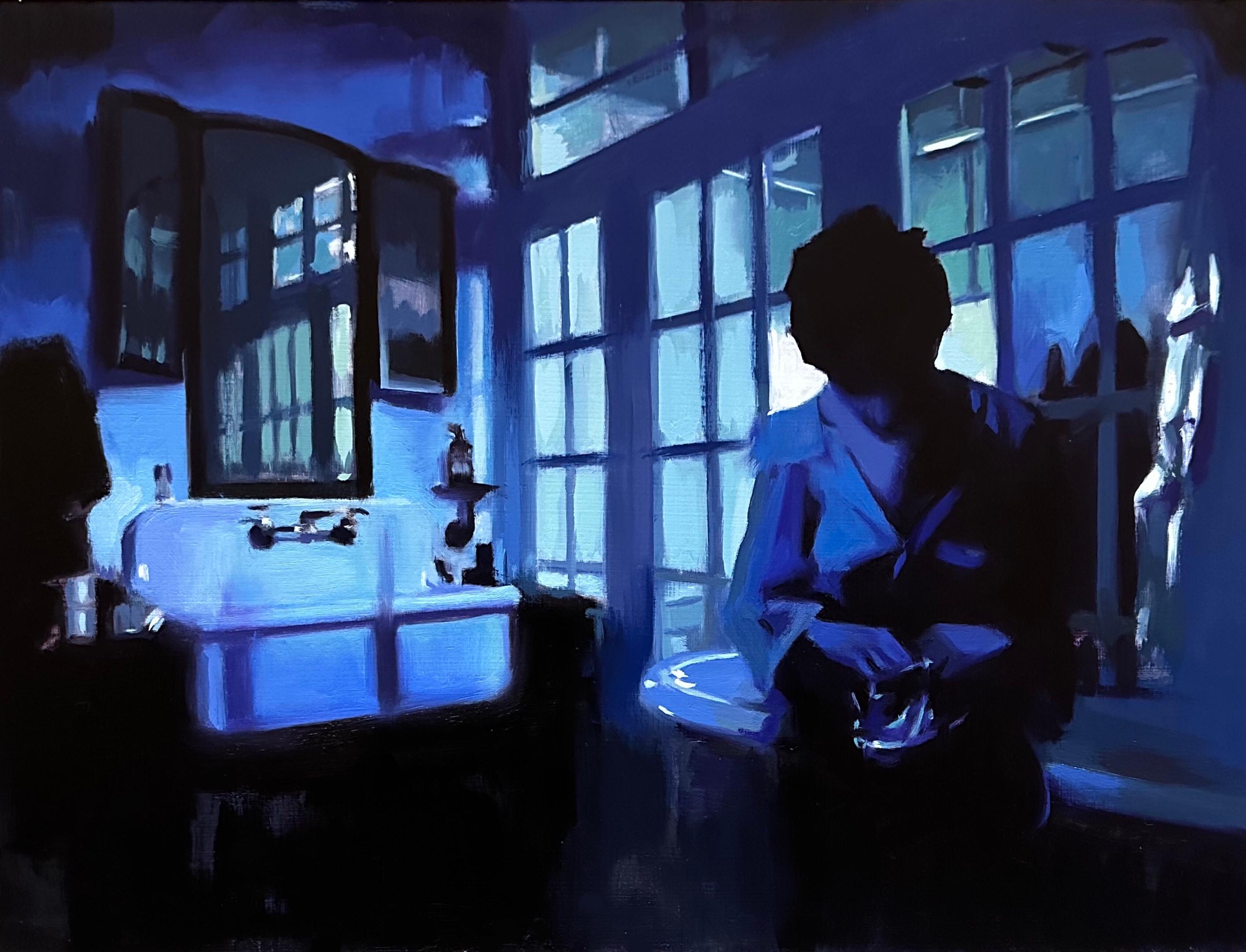 Sharon Okun Figurative Painting - Blue Moon