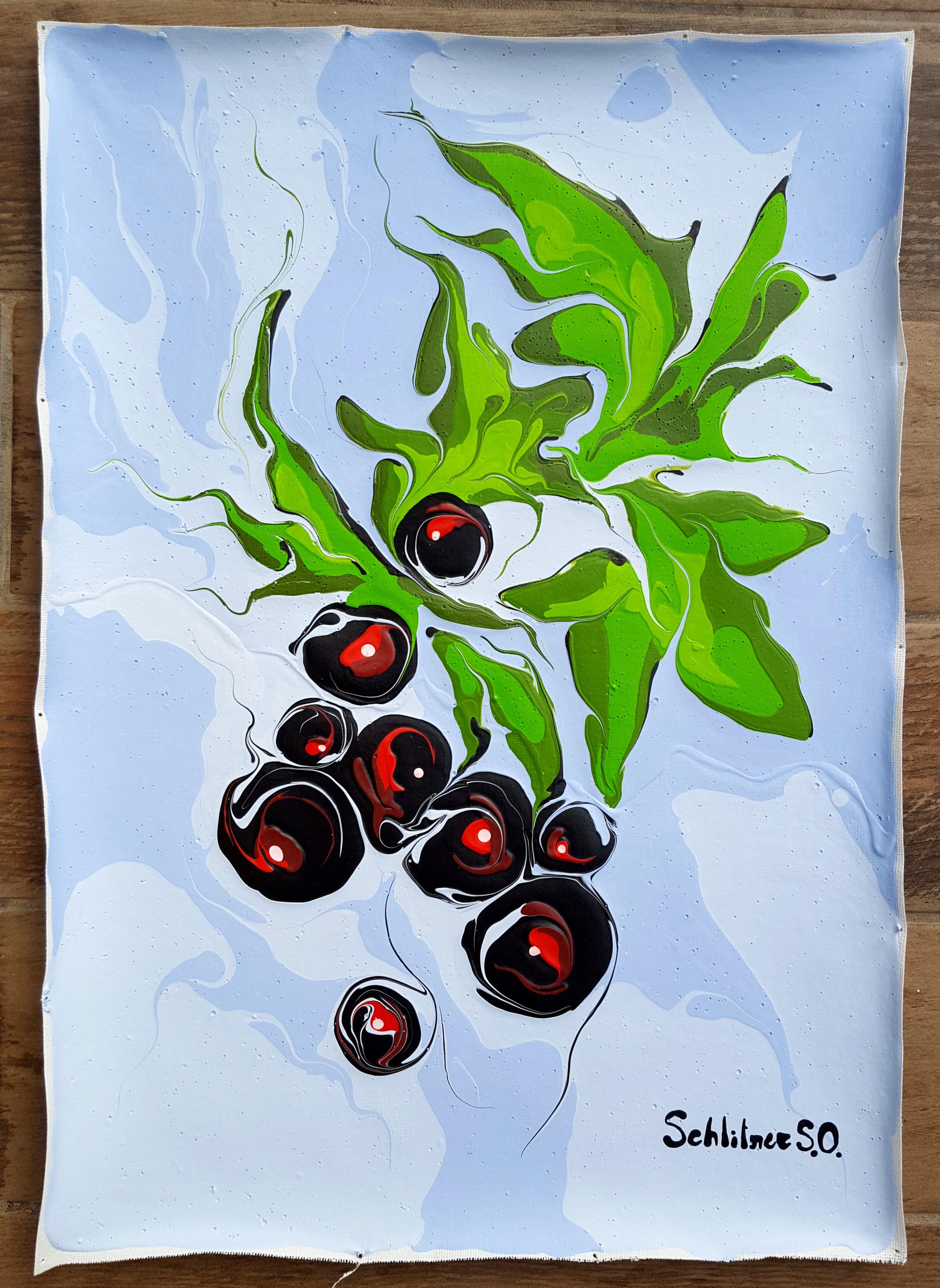 Schwarzer Currant, Gemälde, Acryl auf Leinwand im Angebot 1