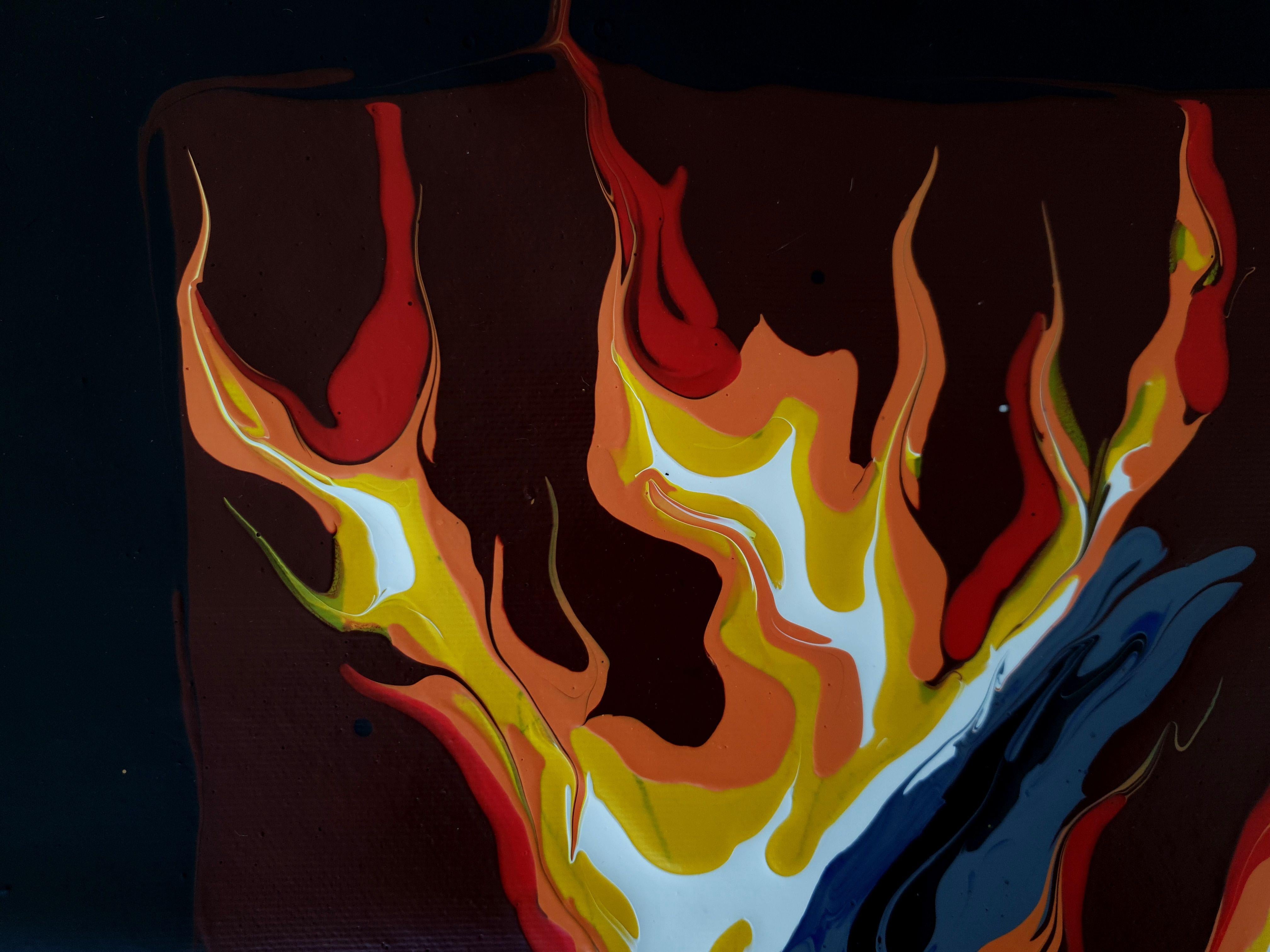 Kamin, Gemälde, Acryl auf Leinwand (Impressionismus), Painting, von Sharon (Olga)  Rodionov Shlitner